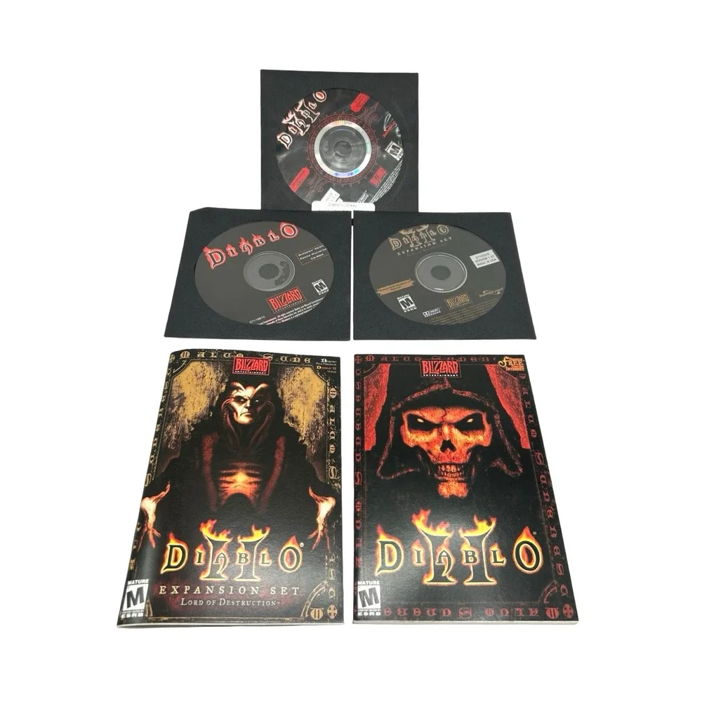 Diablo II 2 & Lord of Destruction Expansion Set PC Mac Blizzard Discs Manuals